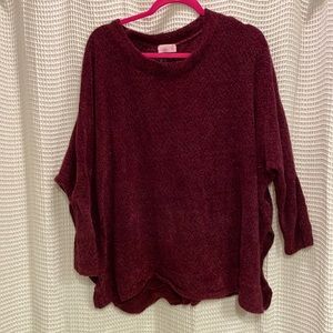 Pink Lily Wine Sweater